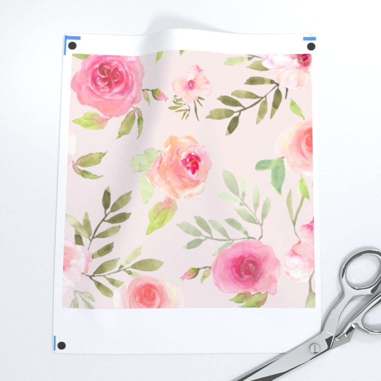 Pink Cabbage Rose Cottagecore Floral Blossom Feminine Romantic Wedding Watercolor Botanical Custom Printed Fabric by Spoonflower Various Fabrics by the Yard or Fat Quarter